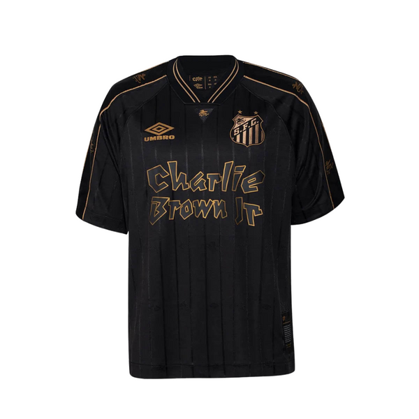 Camisa Santos X Charlie Brown Jr 24/25 Torcedor Masculino - Preto e Dourado